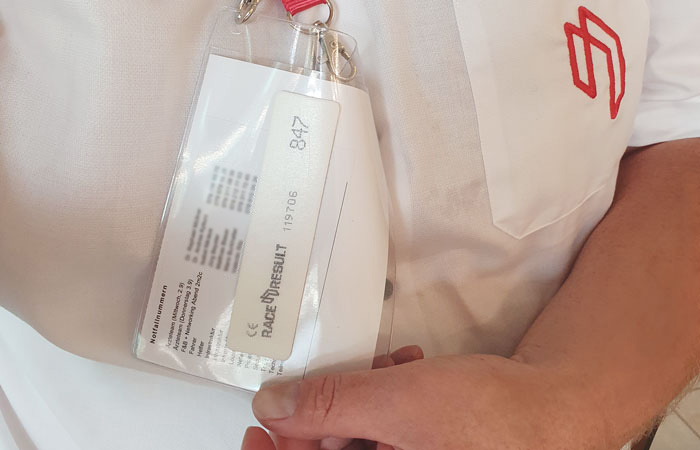  Transponder auf der Rückseite des Badges
